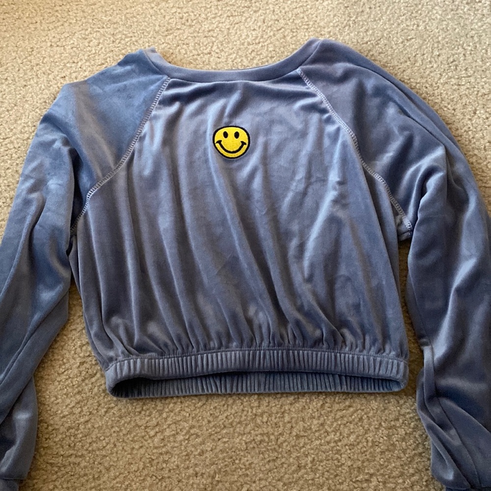 *NEVER WORN* medium Altar’d state preppy blue crewneck smiley face